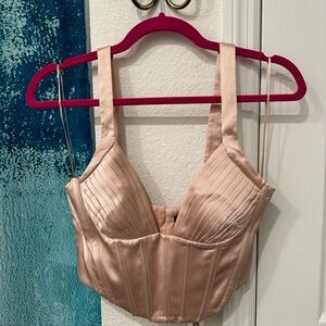 Zara Satin Bustier Top - Pink